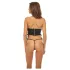 Bombshell - Crop-Top, Leopard Korsett und String (Schwarz)