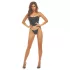 Bombshell - Crop-Top, Leopard Korsett und String (Schwarz)