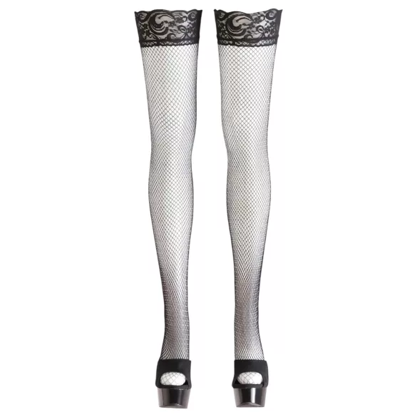 Cottelli - Spitzennetzhalter (schwarz)