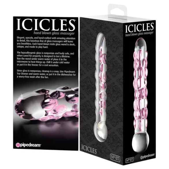 Icicles Nr. 7 - Glasdildo mit Perlen