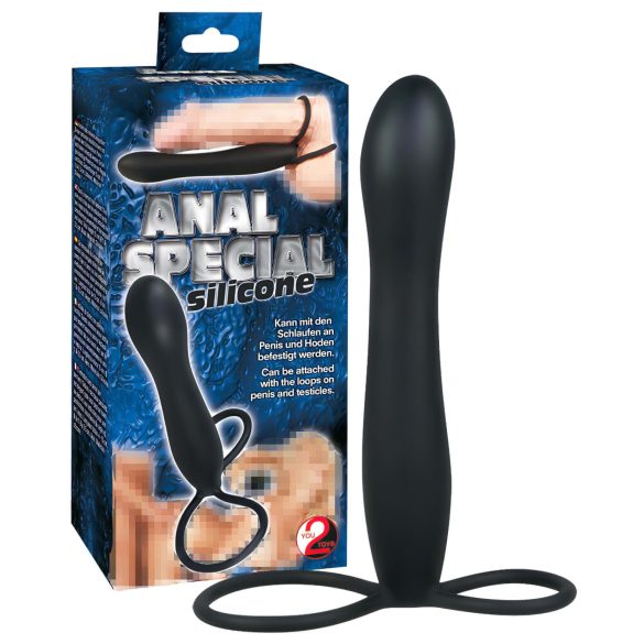You2Toys - Spezieller Anal-Dildo & Penisring - Schwarz