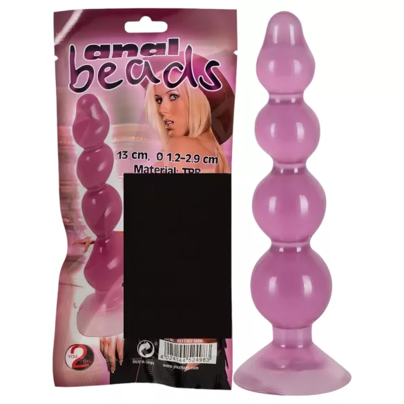 You2Toys - Analperlen - lila Saugnapf Analstab