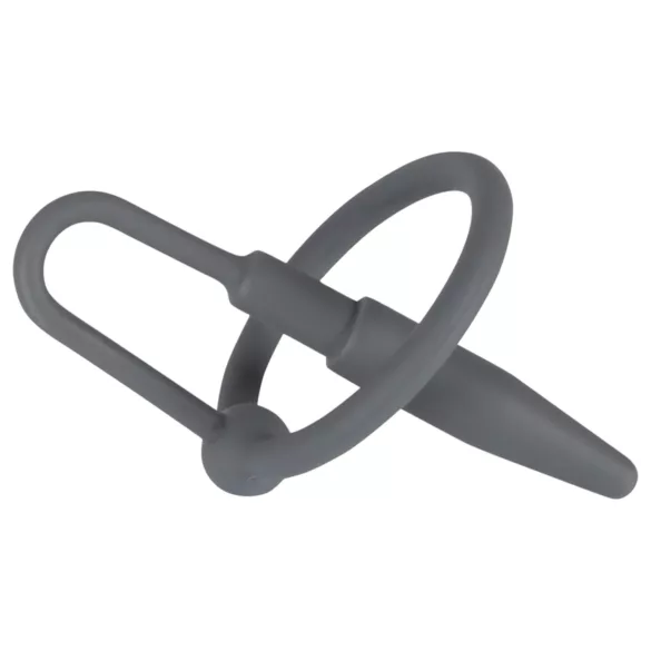 Penisplug - Silikon-Eichelring mit konischem Dilator (grau)