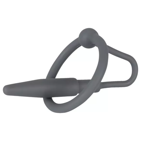 Penisplug - Silikon-Eichelring mit konischem Dilator (grau)