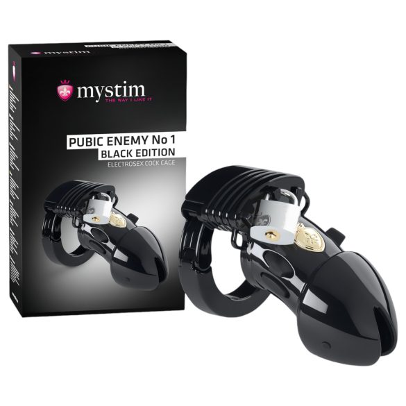 mystim Black Edition PUBIC ENEMY No 1 - Elektro Penis Käfig