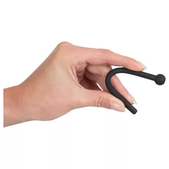 Dilator Piss Play - hohler Silikon-Dilator (schwarz)