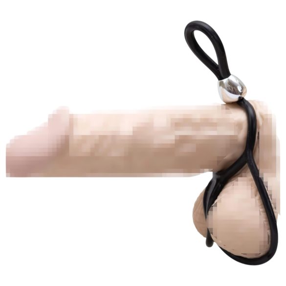 You2Toys - Dreifach, verstellbarer Penis- & Hodens-Ring (schwarz)