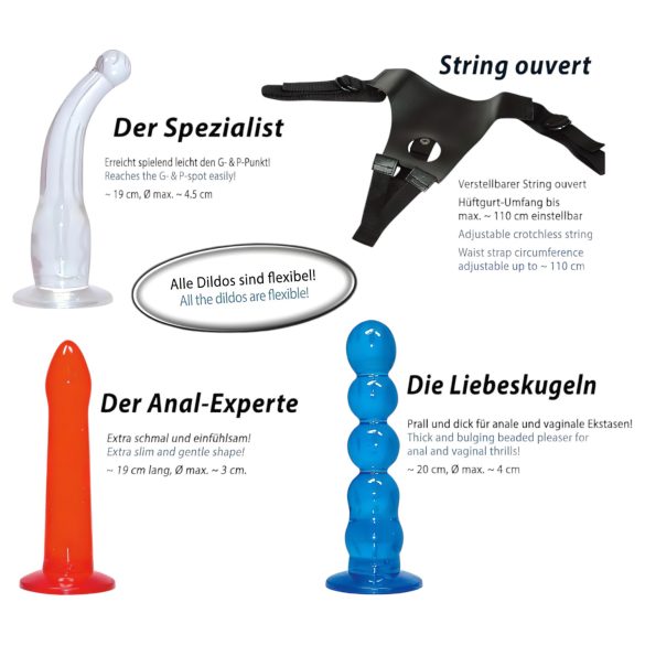 You2Toys - Buntes Strap-On Dildo-Set!