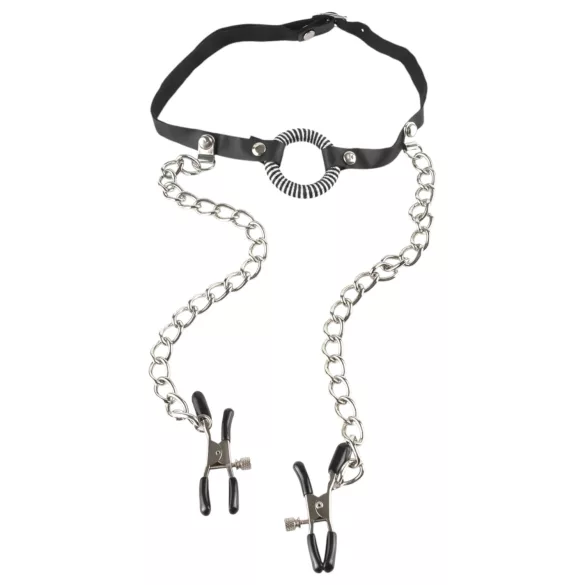 Fetisch O-Ring - Mundknebel & Nippelklemmen