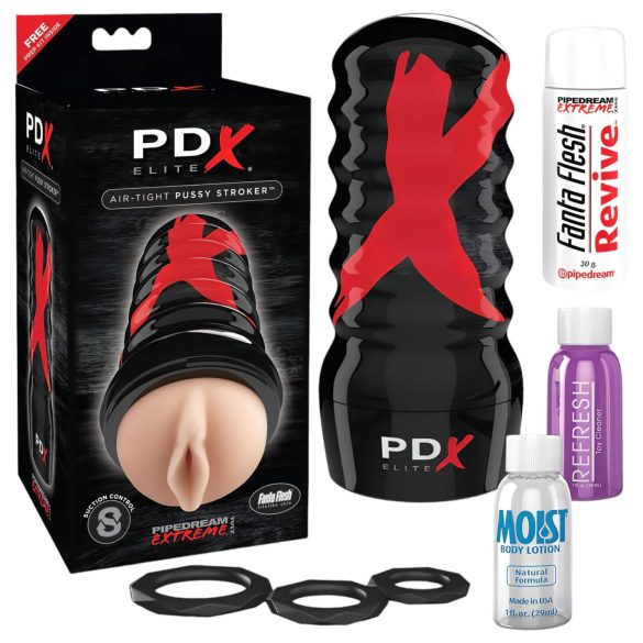 PDX Elite Luftdichte Vagina - Manuelle Saugvagina (natur)