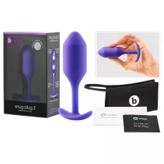 b-Vibe Snug Plug 2 - doppelter Kugel-Analplug (114 g, lila)