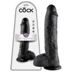 King Cock 10" Hoden-Dildo (25 cm) - Schwarz