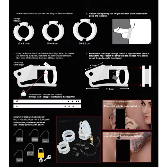 You2Toys - Peniskäfig - Silikon Penis Käfig (weiß)