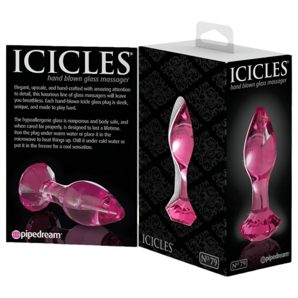 Icicles No. 79 - Kegelförmiger Glas-Plug (pink)