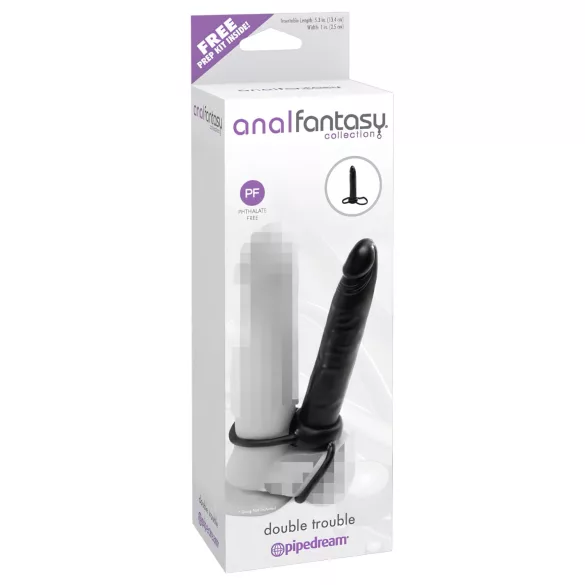 analfantasy Double Trouble - Analdildo zum Anschnallen (Schwarz)