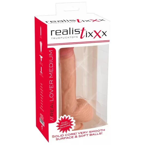 realistixxx - lebensechter Dildo mit Saugnapf (22 cm, hautfarben)