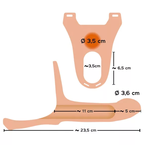 You2Toys - Strap-on M - hohl Dildo zum Anschnallen - natur