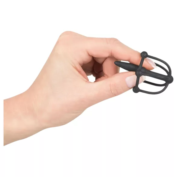 You2Toys - Penisplug - Silikon-Eichelkäfig mit Dilator (schwarz)