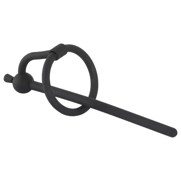 Penisplug - Silikondilator mit Eichelring (0,6mm) - schwarz