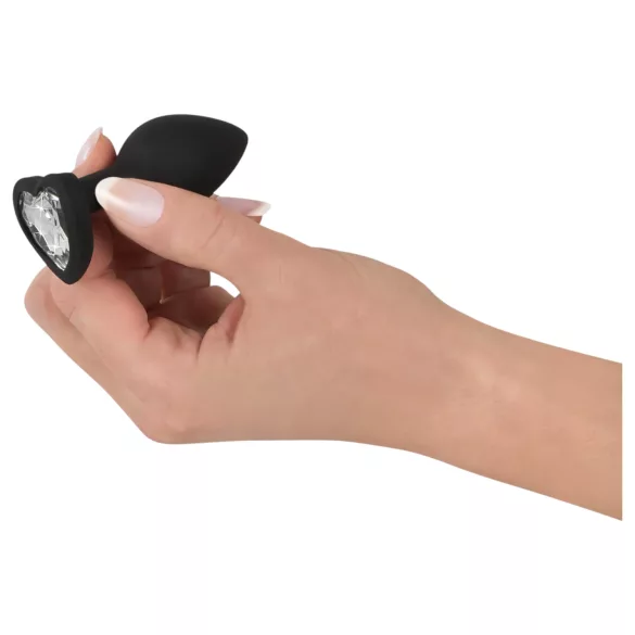 You2Toys Anal Plug - schwarzer Analplug mit weißem Stein