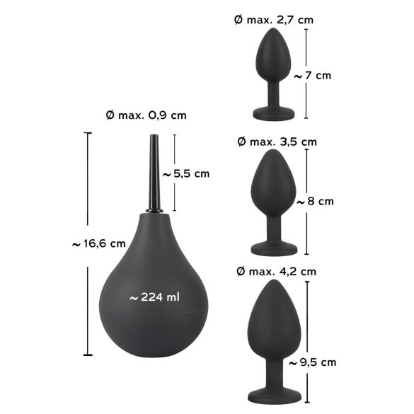 Black Velvet - 4-teiliges Analplug-Set - Schwarz