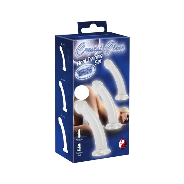 Crystal Clear - Eichel-Anal-Dildoset - 3-teilig (transparent)
