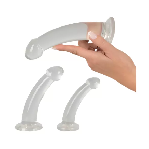 Crystal Clear - Eichel-Anal-Dildoset - 3-teilig (transparent)