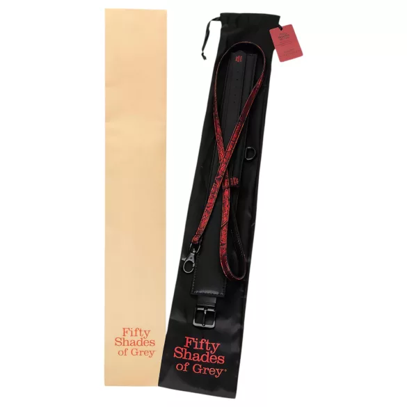 Fifty Shades of Grey - Halsband & Leine (schwarz-rot)