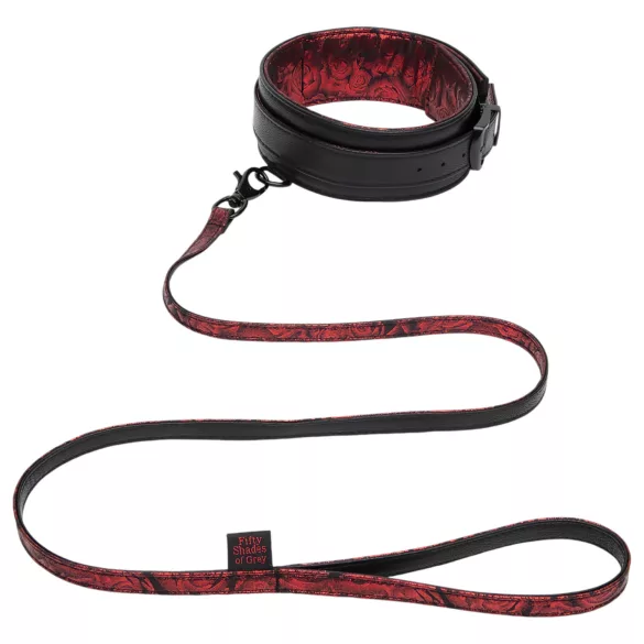 Fifty Shades of Grey - Halsband & Leine (schwarz-rot)