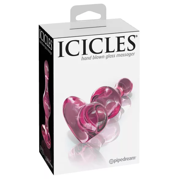 Icicles No. 75 - Herz-Glas-Analplug (pink)
