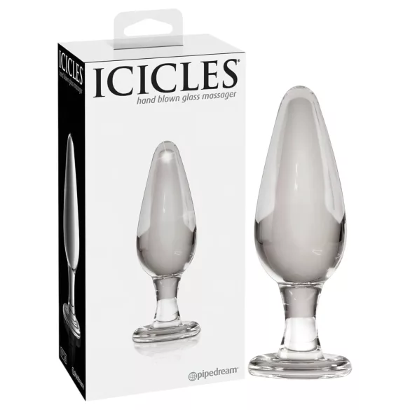 Icicles Nr. 26 - konischer Analdildo aus Glas (transparent)