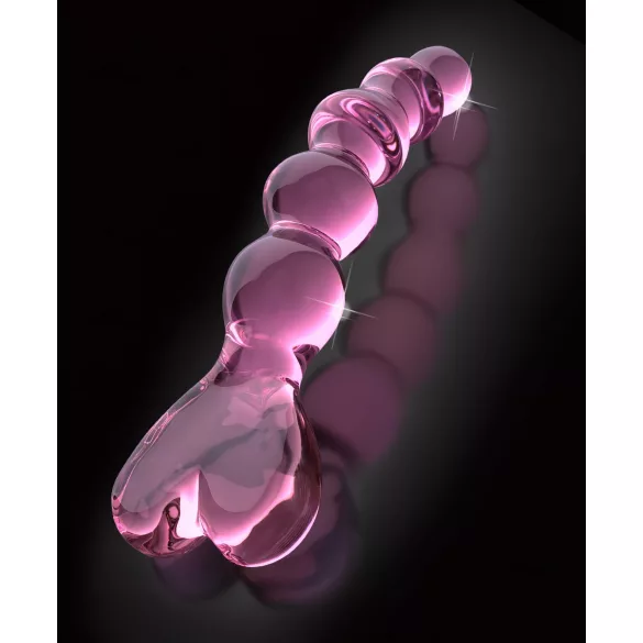 Icicles Nr. 43 - Perlenherz Glasdildo (pink)