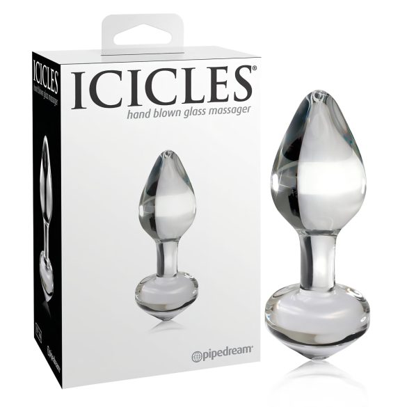 Icicles No. 44 - Kegelförmiger Glas Analdildo (transparent)