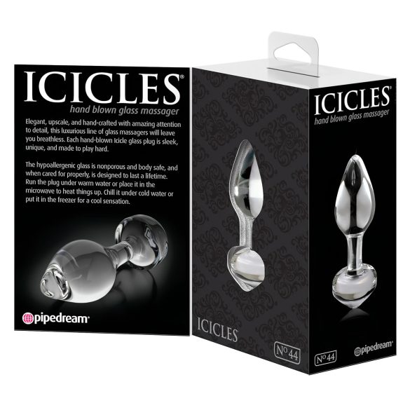 Icicles No. 44 - Kegelförmiger Glas Analdildo (transparent)