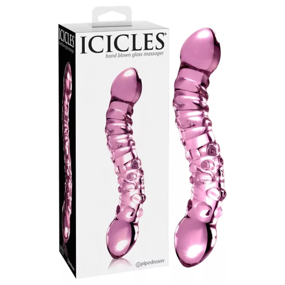 Icicles No. 55 - Doppelseitiger G-Punkt Glasdildo (Pink)
