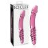 Icicles No. 57 - Doppelseitiger Penisdildo aus Glas (pink)