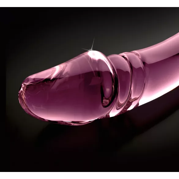 Icicles Nr. 57 - Doppelseitiger Glasdildo mit Penisform (Rosa)