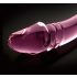 Icicles No. 57 - Doppelseitiger Penisdildo aus Glas (pink)
