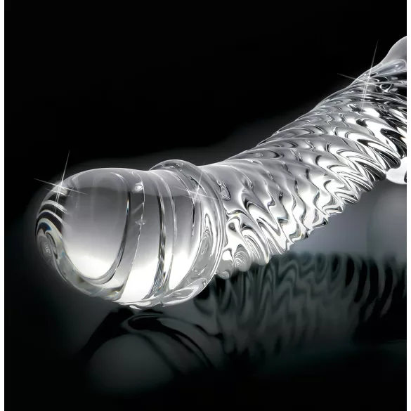Icicles Nr. 61 - Glasdildo mit Hoden und Penis (transparent)