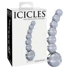   Icicles No. 66 - Gebogener, kugeliger Glasdildo (transparent)