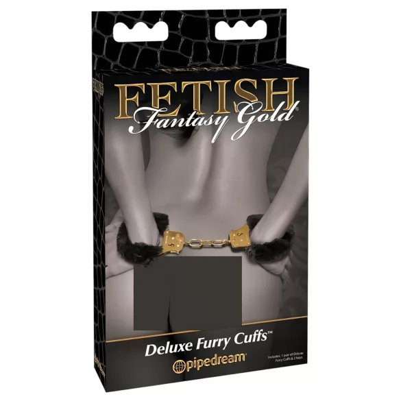 Pipedream Fetish Fantasy Gold - Plüschfesseln (schwarz)