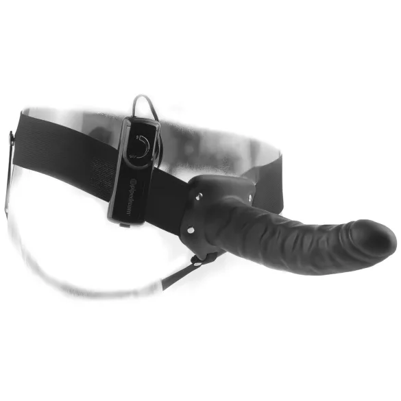Pipedream Fetish Strap-On 8 - anlegbarer, hohler Vibrator (schwarz)