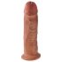 King Cock 10 - großer Dildo mit Saugnapf (25cm) - dunkle Naturfarbe