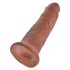 King Cock 10 - großer Dildo mit Saugnapf (25cm) - dunkle Naturfarbe