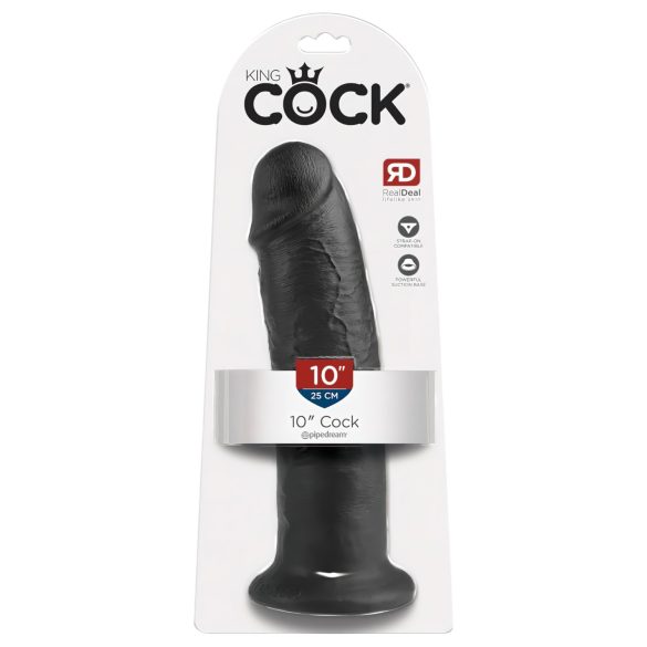 King Cock 10 - Saugnapf-Dildo (25cm) - Schwarz
