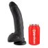 King Cock 9 - Schwarzer Haftdildo mit Hoden (23cm)