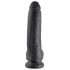 King Cock 9 - großer Saugfuß-Dildo mit Hoden (23cm) - schwarz