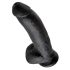 King Cock 9 - großer Saugfuß-Dildo mit Hoden (23cm) - schwarz