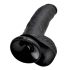 King Cock 9 - großer Saugfuß-Dildo mit Hoden (23cm) - schwarz