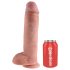 King Cock 11 - Saugnapf-Dildo mit Hoden (28cm) - Natur
